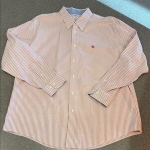 Men’s Brooks Brothers Red and White Striped Shirt Regent Fit Size XXL